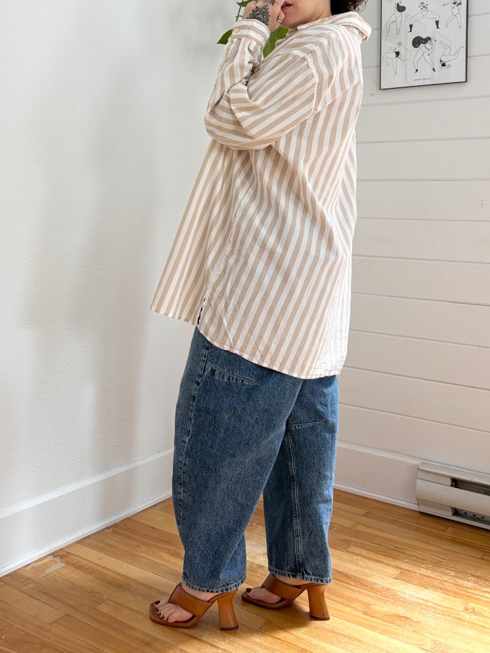 SOLD-Vintage stripe pyjama style button down - Picture 6 of 6